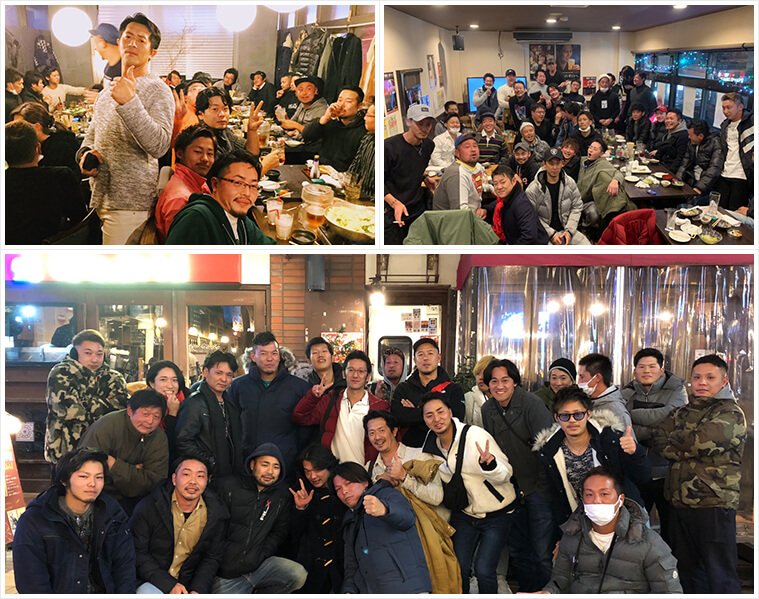 忘年会（協力会社を募り約40名参加）＆飲み会